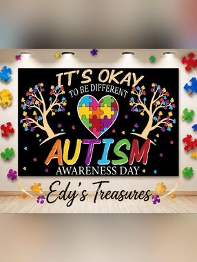Autism Awareness Tapestry It’s Okay To Be Different Puzzle Heart Nwot